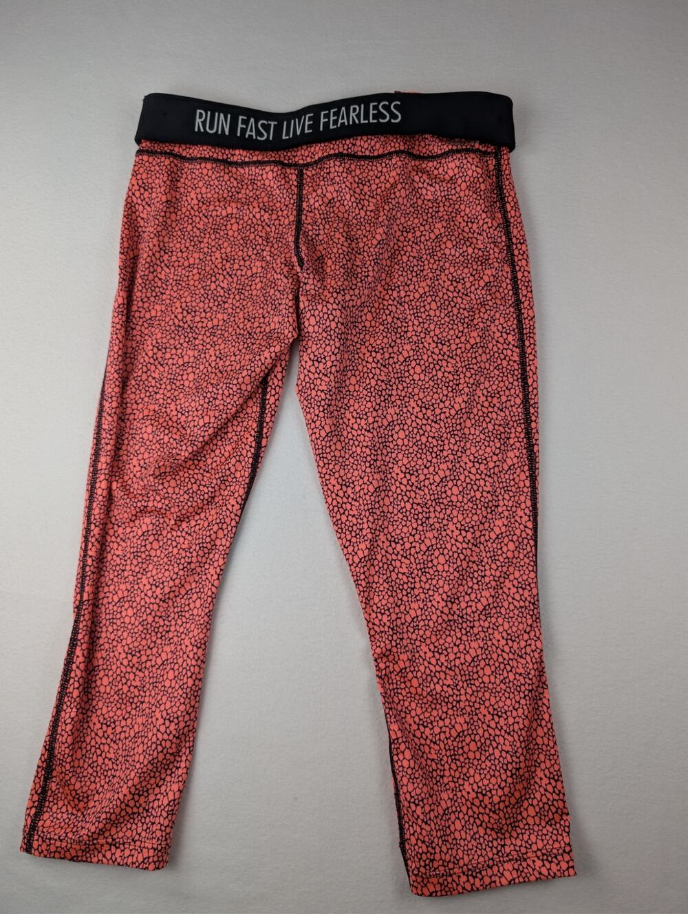 Nike Dri-FIT Run Fast Live Fearless Coral Black Capri Leggings Women’s M